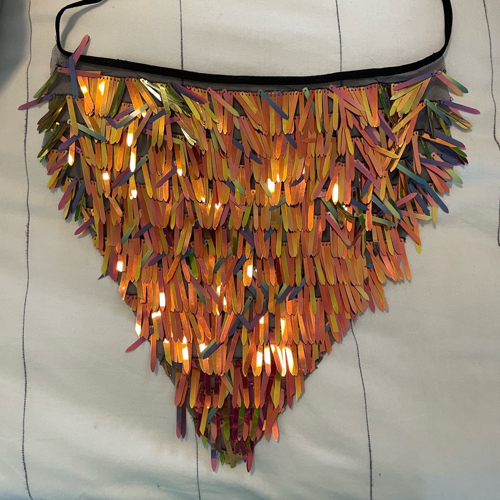 Holographic sequin festival skirt